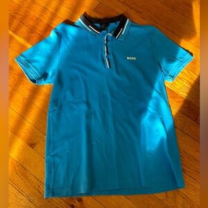 Hugo Boss M blue collared t shirt
